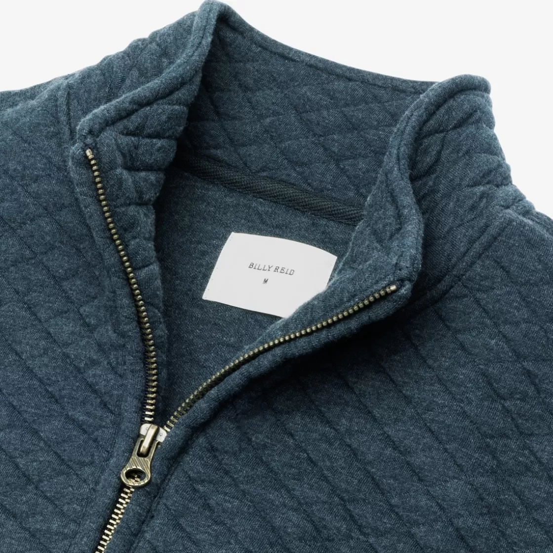 APPAREL & ACCESSORIES Allen Edmonds Shirts & Sweaters*Billy Reid Diamond Quilted Half-zip Sweatshirt Blue