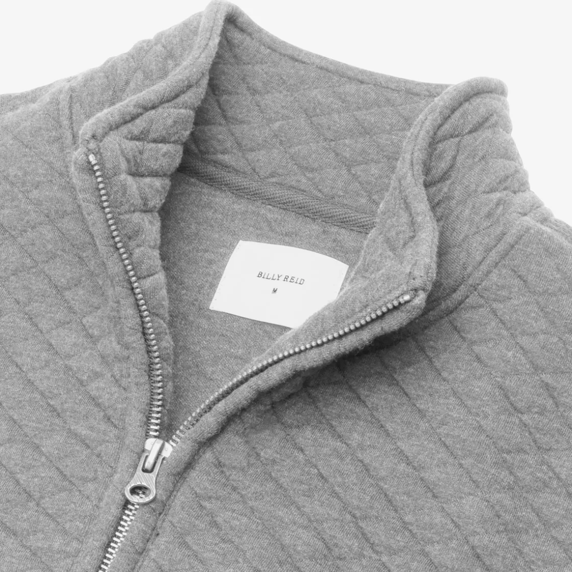 APPAREL & ACCESSORIES Allen Edmonds Billy Reid*Billy Reid Diamond Quilted Half-zip Sweatshirt Grey