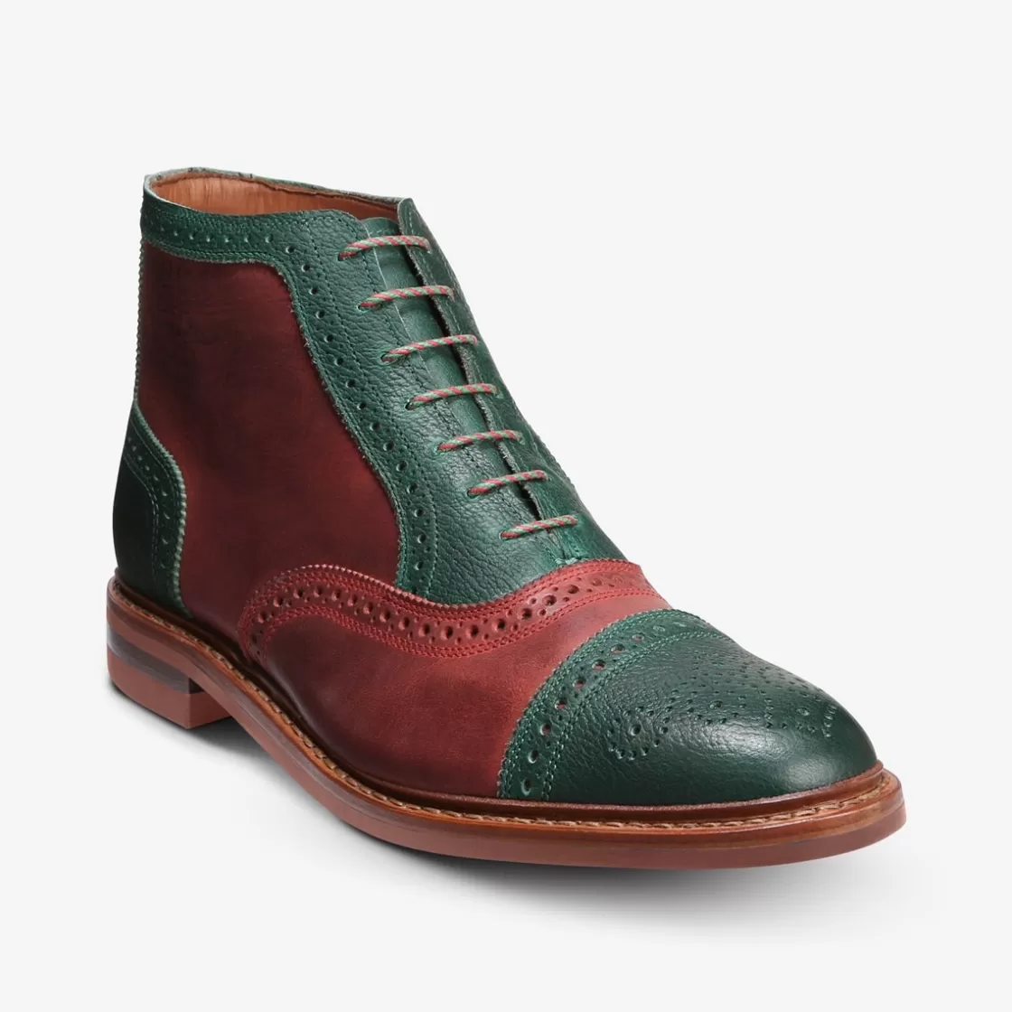 SHOES Allen Edmonds Casual Shoes*Claus Mok Cap-toe Oxford Dress Boot Green/Red