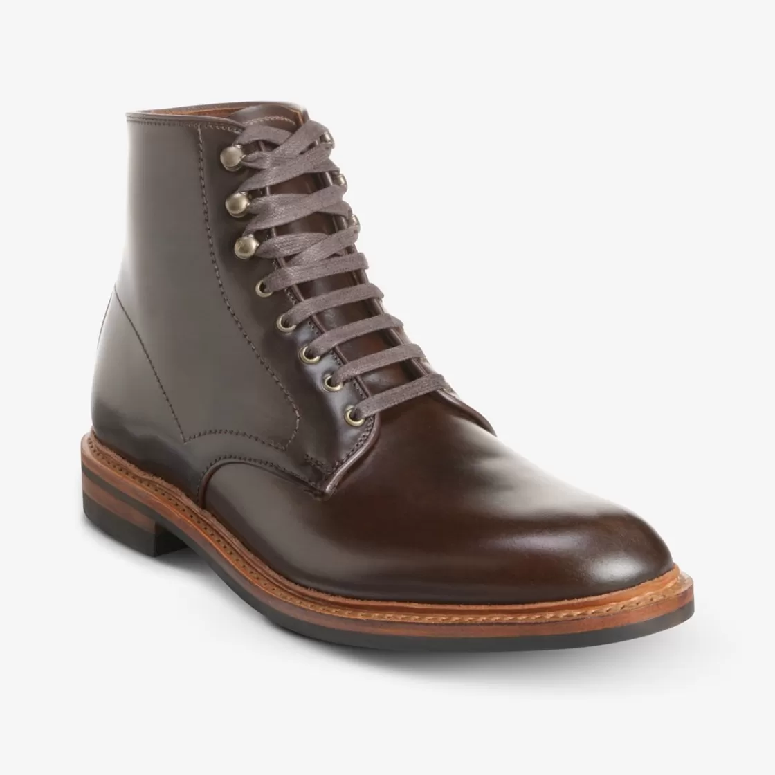 SHOES | SHOE CARE Allen Edmonds Cordovan Collection | Dress Boots | Lace Up Boots | Combat Boots | Recraftable Shoe*Higgins Mill Boot with Shell Cordovan Leather Brown