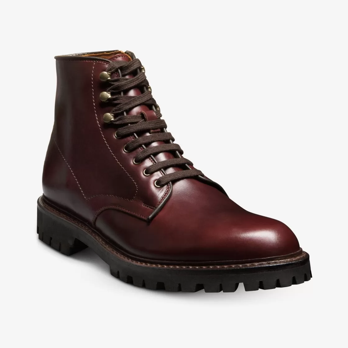 SHOES | SHOE CARE Allen Edmonds Weatherproof Shoes | Combat Boots | Recraftable Shoe*Higgins Mill Weatherproof Zip Boot with Lug Sole Burgundy