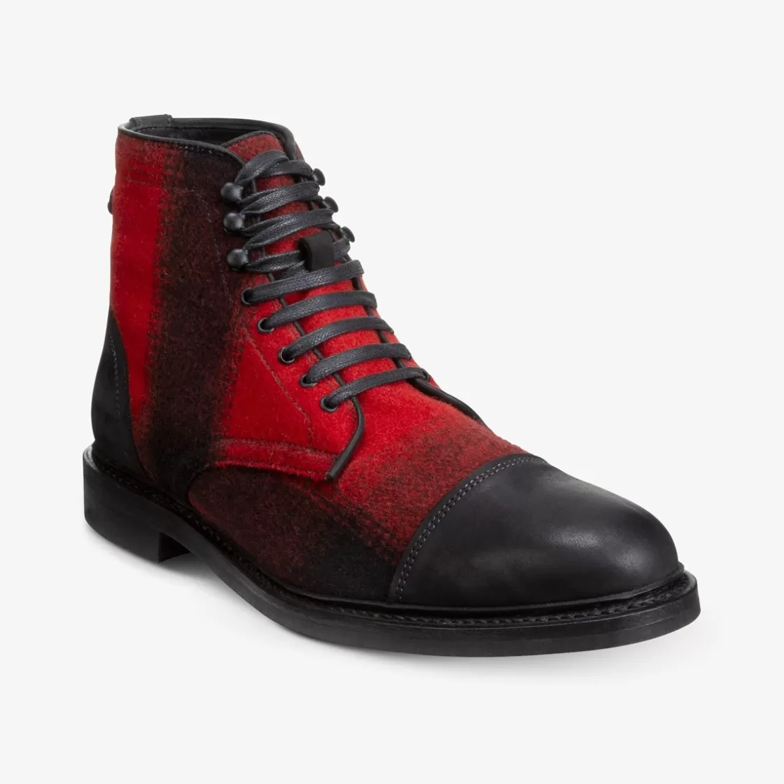 SHOES | SHOE CARE Allen Edmonds Casual Boots | Lace Up Boots | Combat Boots | Recraftable Shoe*Landon Fireside Cap-Toe Boot Black/Red