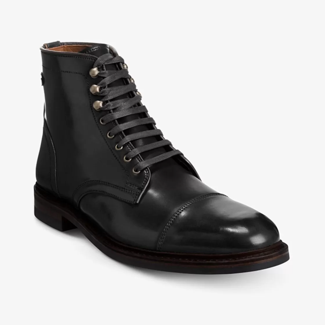 SHOES | SHOE CARE Allen Edmonds Cordovan Collection | Dress Boots | Lace Up Boots | Combat Boots | Recraftable Shoe*Landon Shell Cordovan Cap-toe Dress Boot Black Cordovan