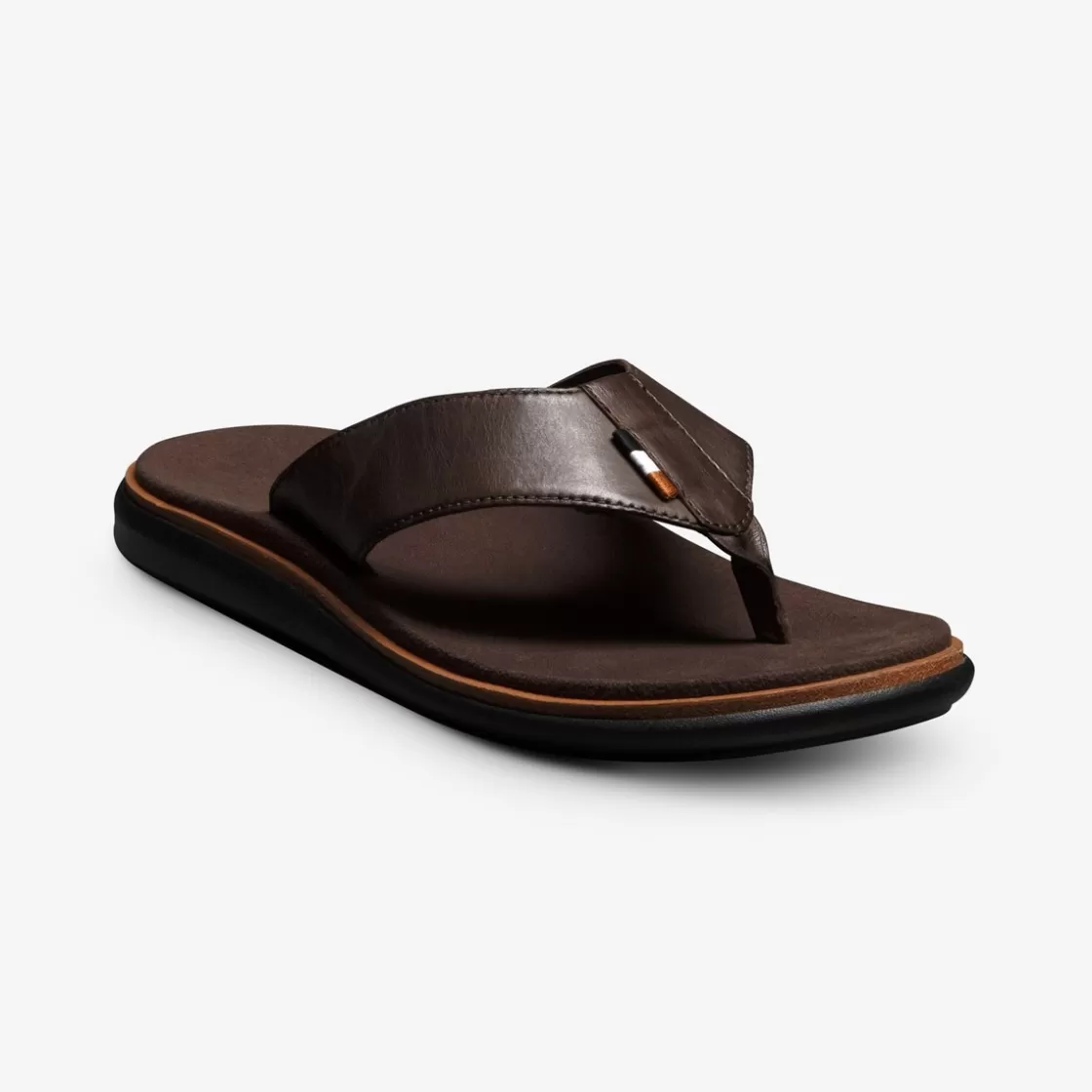 SHOES Allen Edmonds Casual Shoes*Naples Thong Sandal Dark Brown Leather