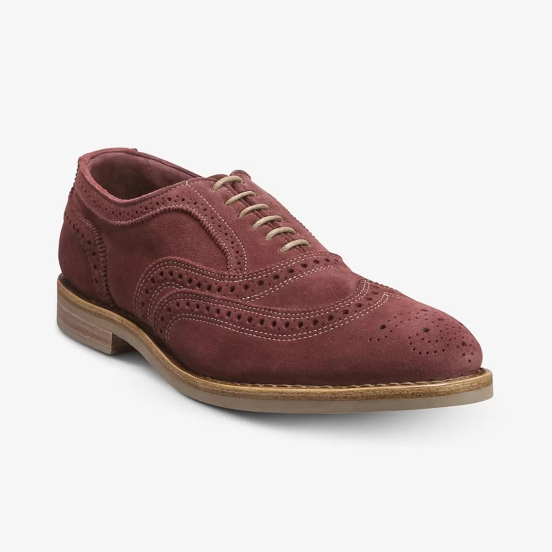 SHOES Allen Edmonds Casual Shoes | Oxfords*Neumok Suede Wingtip Oxford  Cherry Red