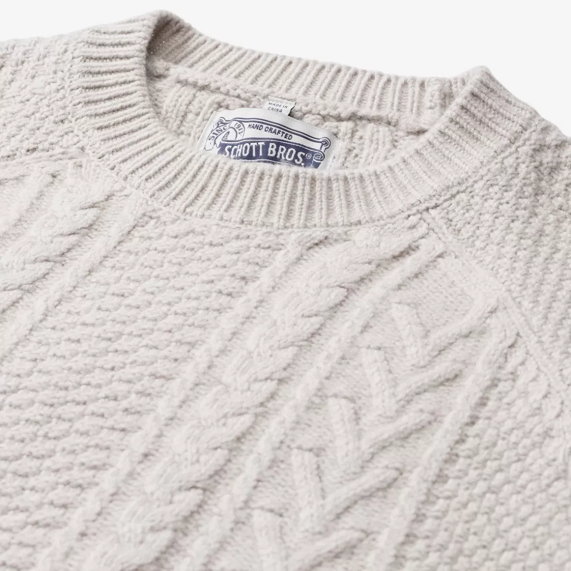 APPAREL & ACCESSORIES Allen Edmonds Shirts & Sweaters | Schott*Schott® N.Y.C. Merino Wool Fisherman Sweater Ivory