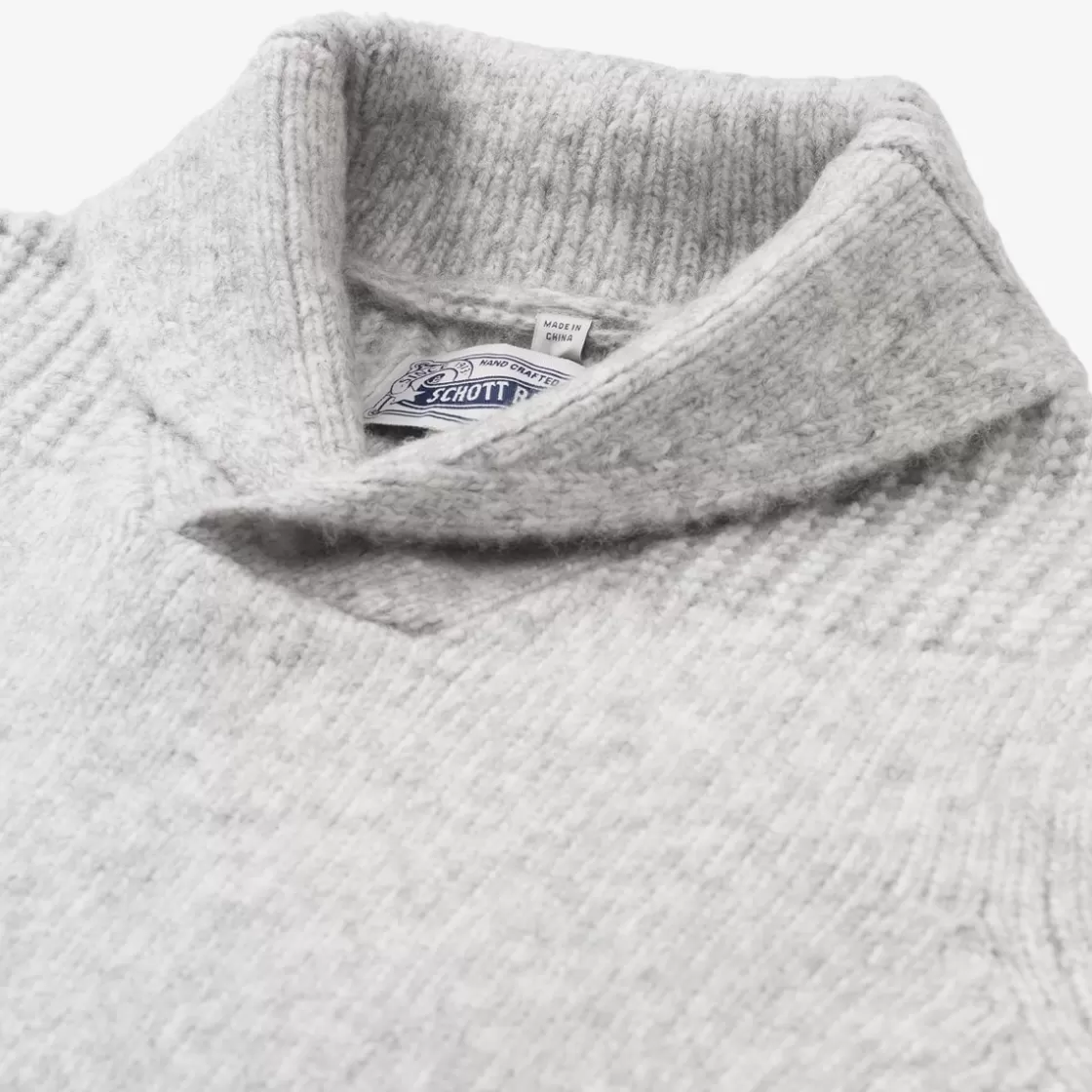 APPAREL & ACCESSORIES Allen Edmonds Shirts & Sweaters | Schott*Schott® N.Y.C. Midweight Tri-blend Shawl Collar Sweater Grey