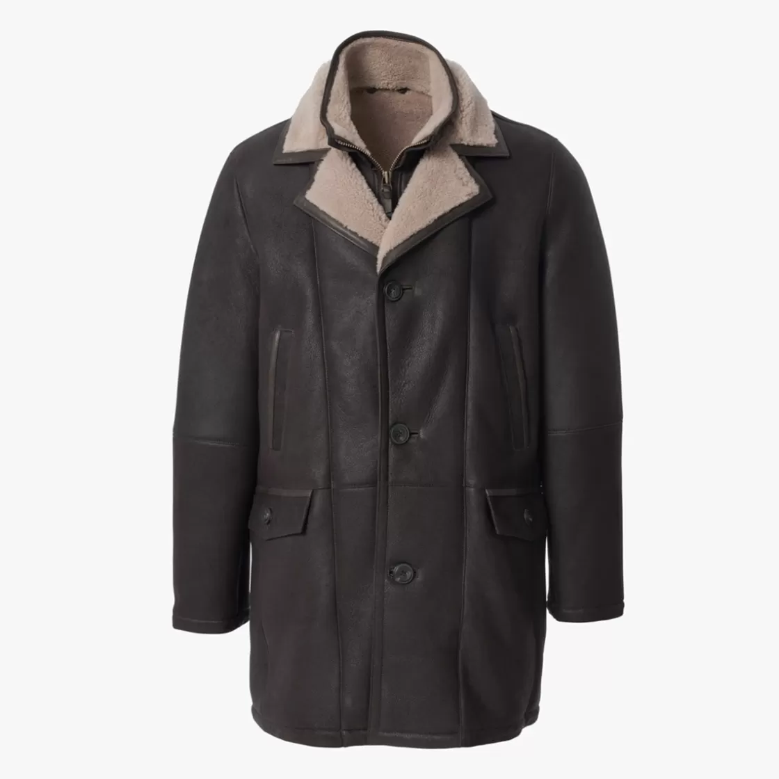 APPAREL & ACCESSORIES Allen Edmonds Outerwear & Vests*Silky Shearling Jacket  Chestnut Brown