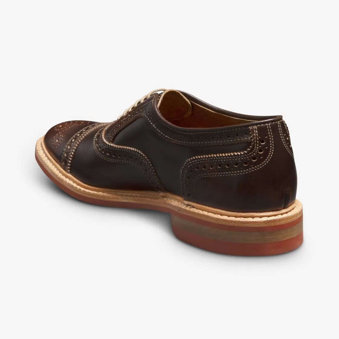 SHOE CARE Allen Edmonds Recraftable Shoe*Strandmok Cap-toe Oxford with Dainite Rubber Sole Brown Saddle Leather